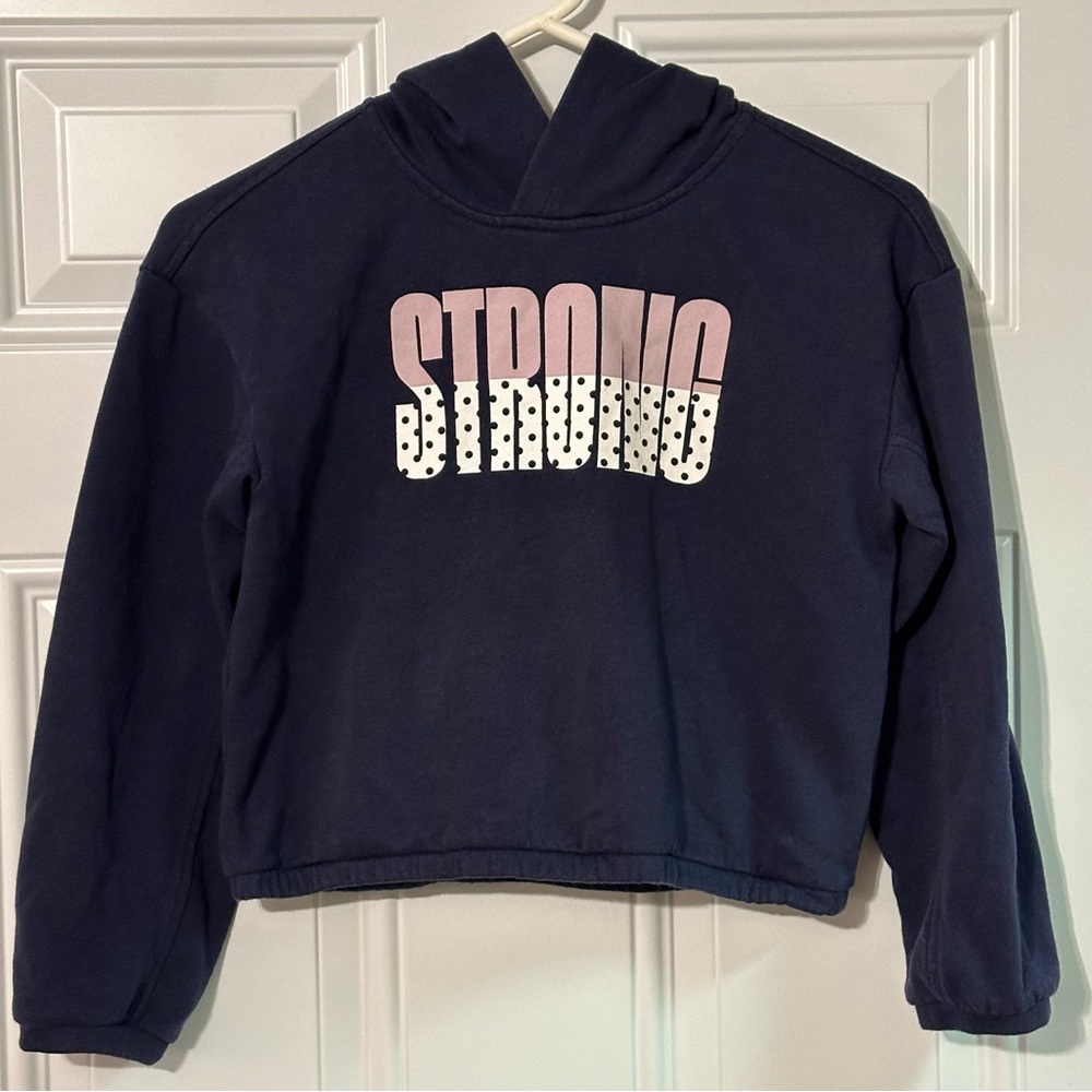 Girls Old Navy Active Blue Cropped Hoodie Size Medium (8)